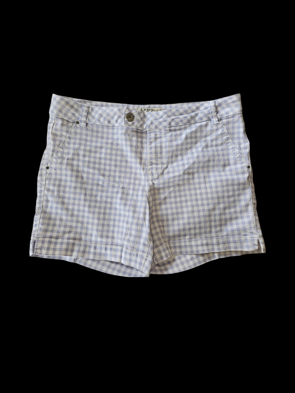 d. jeans Light Blue Gingham Women's Shorts